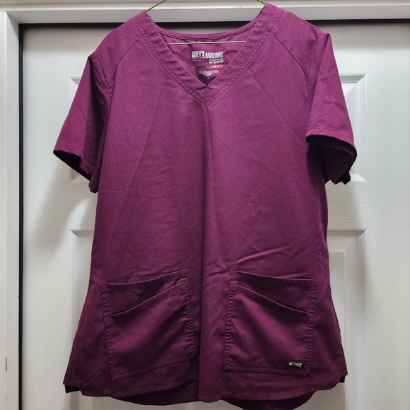 2 Grey's Anatomy Scrub Tops Women's Large Spandex Stretch Nurse Nursing - Picture 2 of 7